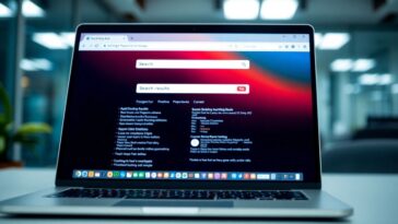 หน้าจอคอมพิวเตอร์แสดงผลการค้นหาบน Google
