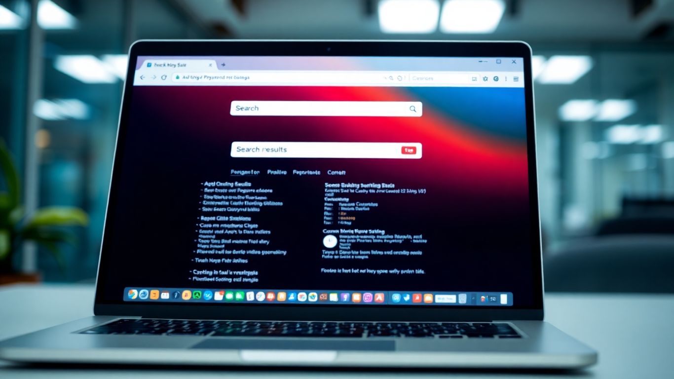 หน้าจอคอมพิวเตอร์แสดงผลการค้นหาบน Google