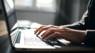 มือพิมพ์บนคีย์บอร์ดคอมพิวเตอร์ เพิ่มอันดับ SEO